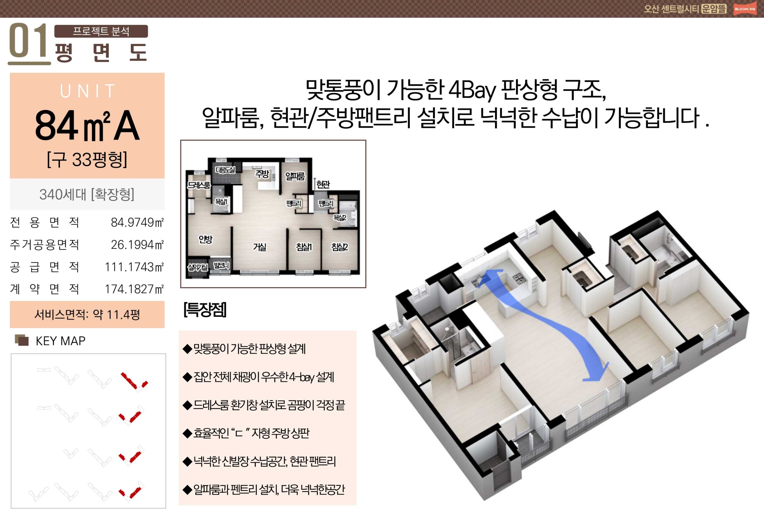 오산센트럴시티운암뜰 84A 평면도
