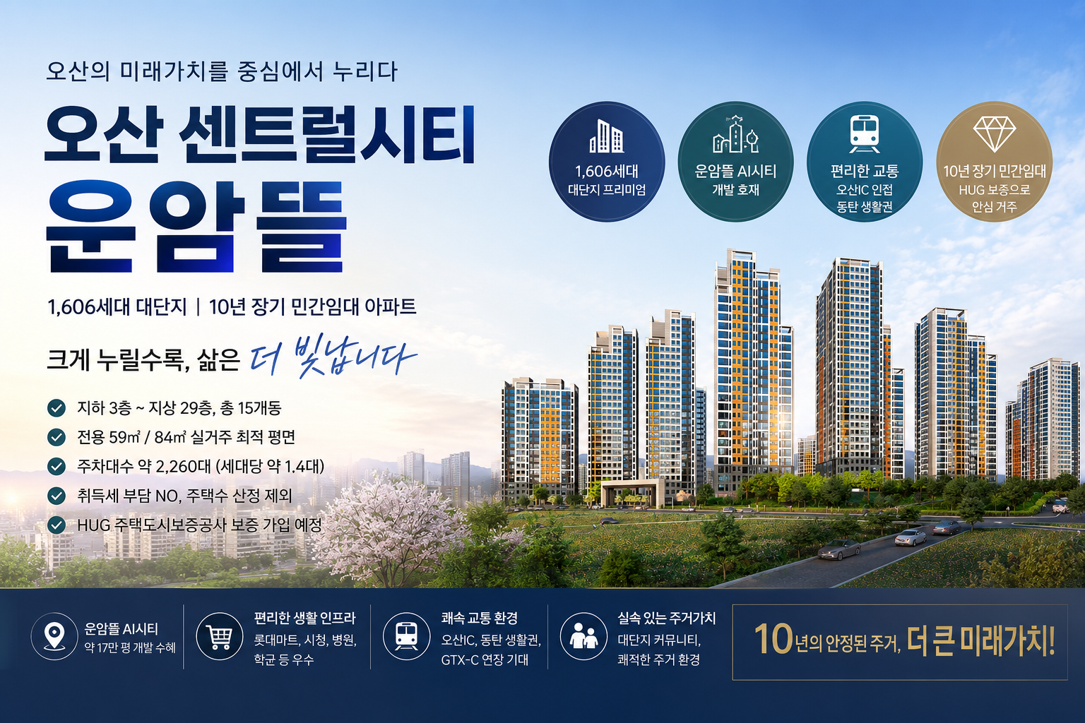 오산 센트럴시티 운암뜰 모델하우스 주소 위치